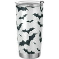 thumbnail image 3 of Halloween Tumbler Doodle Spooky Ghost Insulated Coffee Cup Back to School Beverage Container Office Travel Mug with Straw and Lid 20oz Holiday Gift Day of The Dead Present, 3 of 5