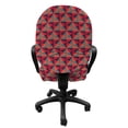 thumbnail image 3 of Geometric Office Chair Slipcover, Triangle Dimension Fractal Modern Style Mosaic Hexagon Graphic, Protective Stretch Decorative Fabric Cover, Standard Size, Reseda Green Ruby Red, by Ambesonne, 3 of 5
