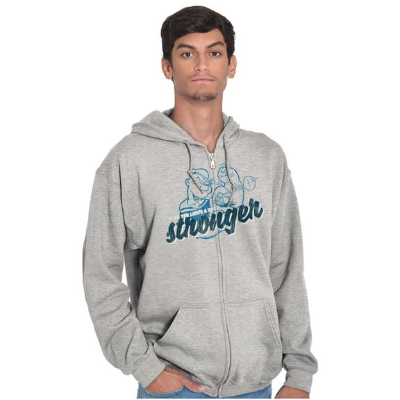 Popeye Push Yer Limits Get Stronger Zip Up Hoodie Men's Women's Brisco Brands S