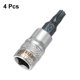 thumbnail image 3 of Uxcell 4Pcs Torx Bit Socket 1/4" Drive T25 S2 Acero Estrella Cabeza Destornillador Brocas Adaptador de Socket de Acero CR-V para Reparación de Tuercas y Tornillos de Eje de Auto, 3 of 7