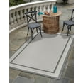 thumbnail image 3 of Unique Loom Outdoor Border Collection Area Rug - Border (5' 3" x 8' Rectangle Gray/Silver), 3 of 12