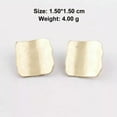 thumbnail image 2 of Polished Mini Stud Earrings Oval Disc Hammered Gold Silver Plated Women Jewelry, 2 of 8