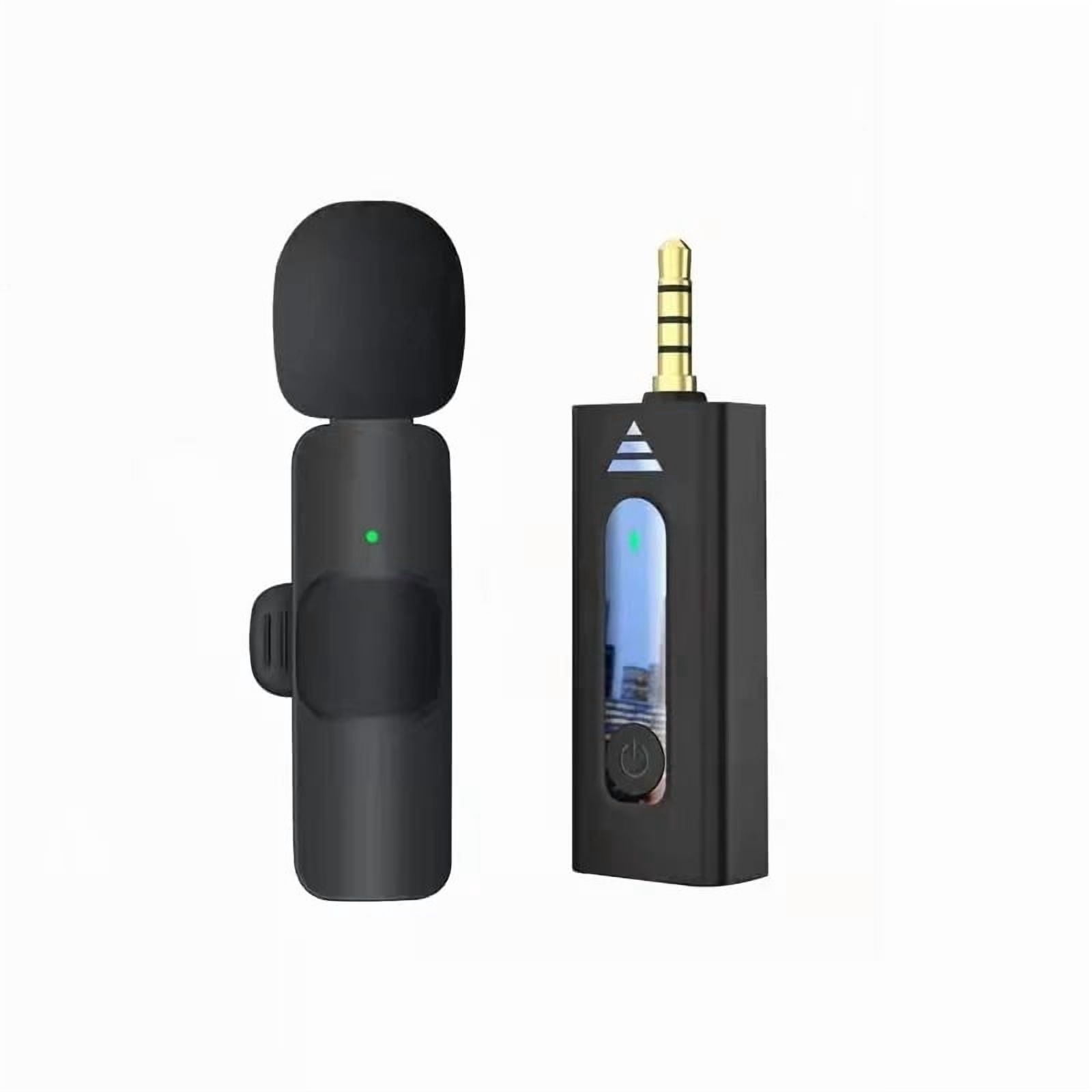 2.4G Wireless Lavalier Microphone, Smart Active Noise Cancellation Clip-on Mic for Outdoor Interview Live Stream, Plug & Play Audio Recorder for iPhone Android DSLR Camera Vlog Podcast