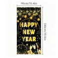 thumbnail image 3 of New Year Door Cover Banner 2025 - Xmas Eve Decorations Black Gold Hanging Backdrop Sign Prop for Holiday Indoor Outdoor Party Supplies (D), 3 of 6