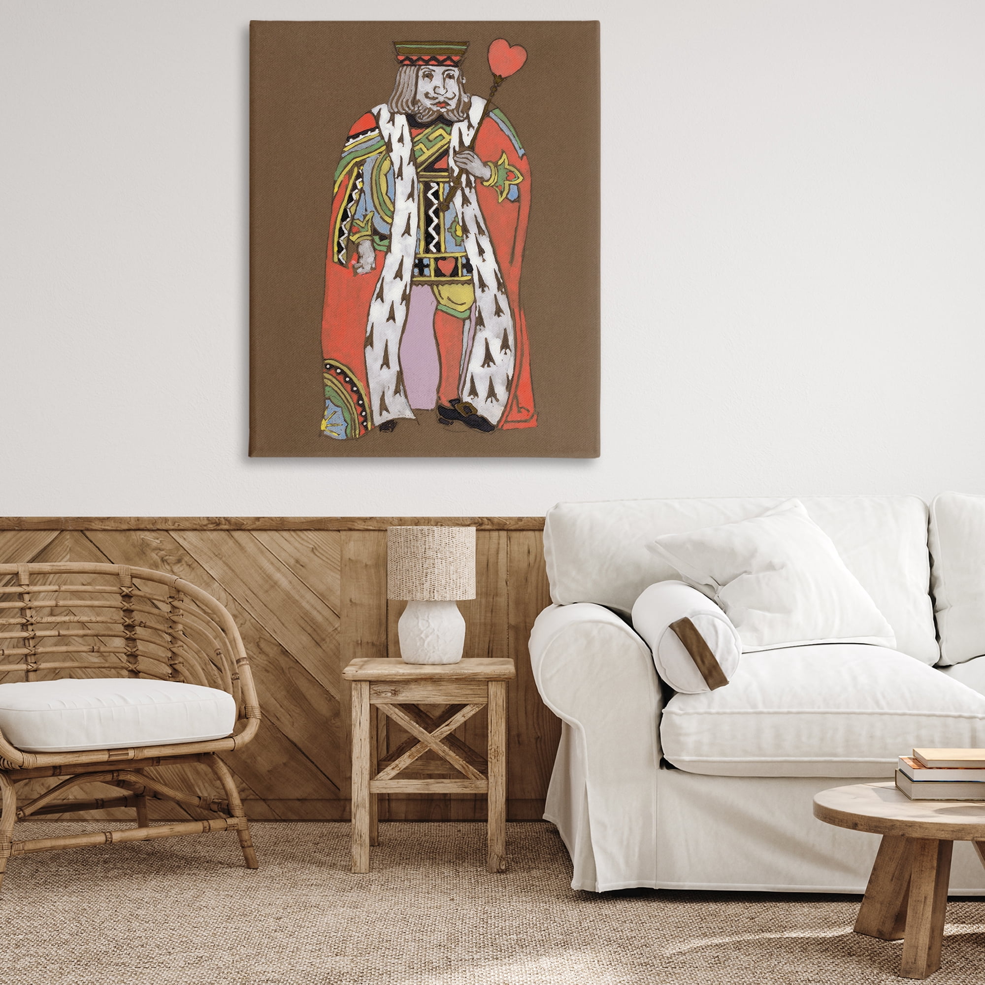 Stupell Industries King Playing Card Motif Entertainment Painting Wrapped Canvas Art Print Wall Art, 36 x 48