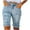 Light Blue, variant on Women Casual Summer Mid Waist Stretchy Denim Jean Shorts Junior Bermuda Casual Mid Rise Denim Shorts Stretch Ripped Raw Hem Jean Shorts
