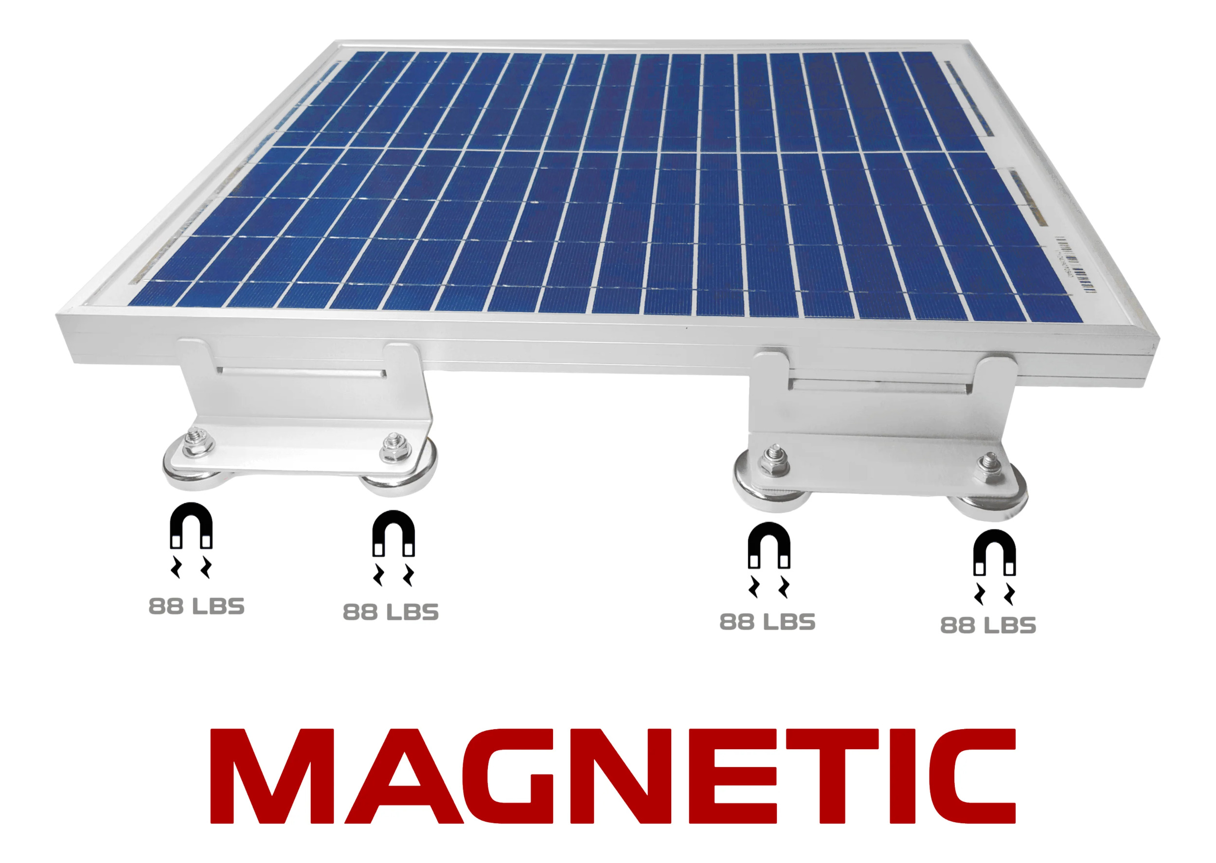 Magnetic Solar Panel Mount Bracket, 700 lbs, for sheds, roofs, boats, cars, trucks, trailers