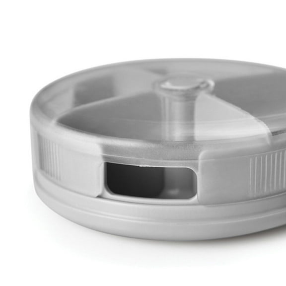 Zcyifa Portable pill box Portable Clear Lid Pill Box 4 Compartments Round Pill Organizer Medicine Case