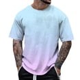 thumbnail image 2 of T-Shirts for Men Summer Short Sleeve Gradient Color Pullover Tees 2025 Stylish Casual Stretch Comfy Loose Workout Tops Z003-Light Blue XXL, 2 of 3