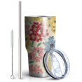 thumbnail image 2 of 30oz Pioneer Flower Tumblers Stainless Steel Tumbler with Lid and Straw,Vacuum Insulated Double Wall Travel Tumbler Cups Mug with Cleaning Brush for Coffee,Tea, 2 of 7