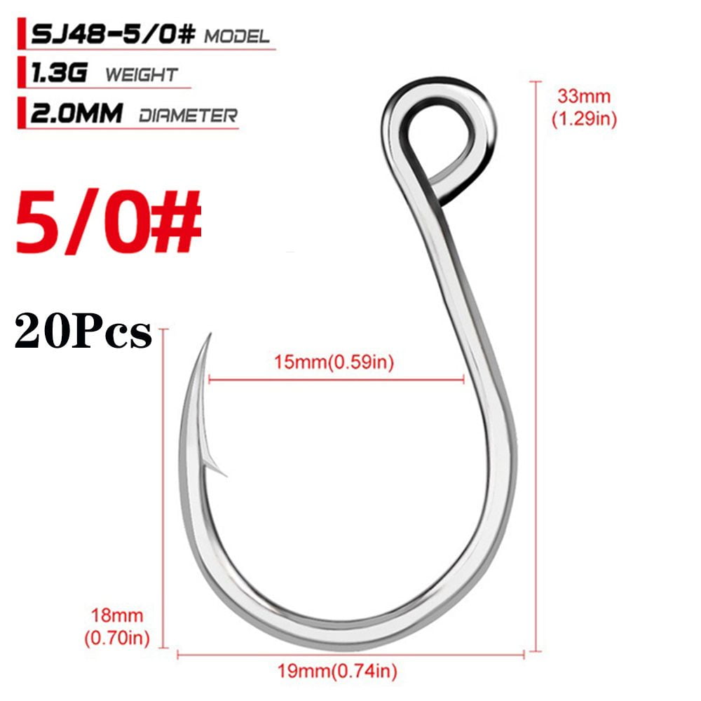 20Pcs Durable Perforated Barbed 6#-11/0# Fishing Hooks FishHook