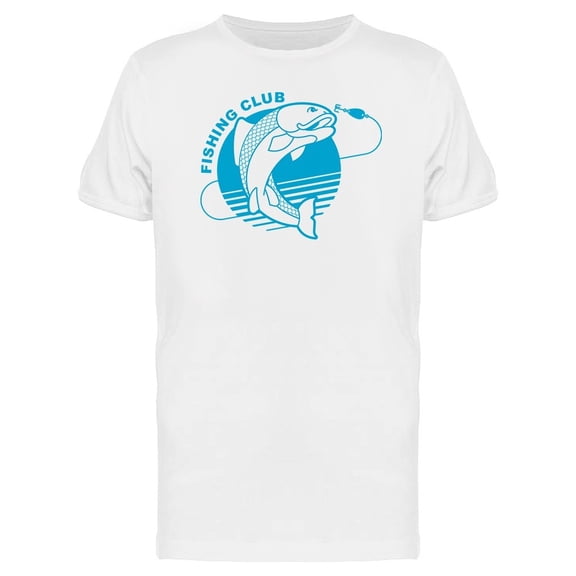 Fish And Fishing Rod Emblem T-Shirt Men -Image by Shutterstock, Male 3X-Large