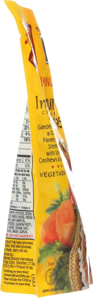 Tasty Bite Jaipur Vegetables, Indian Entree, 10 Oz, Pack of 6