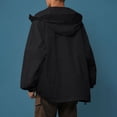 thumbnail image 5 of Aestivo Men's Full Zip Anorak Jacket, Solid Hooded Outerwear, Lightweight Zip-Up Coat for Casual Travel Work, Black L, 5 of 7