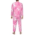 thumbnail image 5 of Bingfone Men'S Pajama Set 2 Piece Loungewear Pjs, Long Sleeve With Pajama Pants-Breast Cancer Awareness (3), 5 of 9