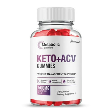 Metabolic Solutions Keto ACV Gummies, Metabolic Keto ACV Gummies, Maximum Strength, Apple Cider Vinegar, 1 Month Supply Dietary Supplement (1 Pack)