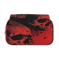 thumbnail image 2 of Sikiie Red And Black Abstract Skull Print Flip Double-layer Pencil Case, All-purpose Stationery Bag for Study and Office, Zipper Design, Unisex, 2 of 7