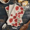 thumbnail image 6 of Red Poppy Kitchen Towels Set of 4, Water Absorbent Dish Towel, Spring Summer Farmhouse Flowers Rustic Burlap Decorative Hand Towels - Quick Drying Cloth for Cooking Baking, 18x28 Inch, 6 of 8