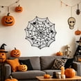 thumbnail image 7 of Halloween Spider Web Wall Decor, Spider Print Hollow Lace Fabric, Gothic Sheer Decor Cloth for Window Hanging Bedroom Wall Tabletop, Indoor Outdoor Halloween Party Decoration, 7 of 7