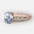 thumbnail image 2 of 1.20 Cts Oval Natural Aquamarine And Diamond Wedding Ring 14k Rose Gold, 2 of 4