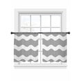 thumbnail image 2 of Sheer Curtains 45 Inches Long, Grey Ripple Light Filtering Window Curtains for Living Room/Bedroom, Simple Gray White Waves Aesthetics Rod Pocket Voile Sheer Curtain Drapes, 52"W x 45"L, 2 Panels, 2 of 8