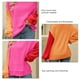thumbnail image 5 of Suéter de punto Bloqueo de color Jersey de cuello redondo Hombro caído Suéter de manga larga para mujer Rosa Rojo M, 5 of 7