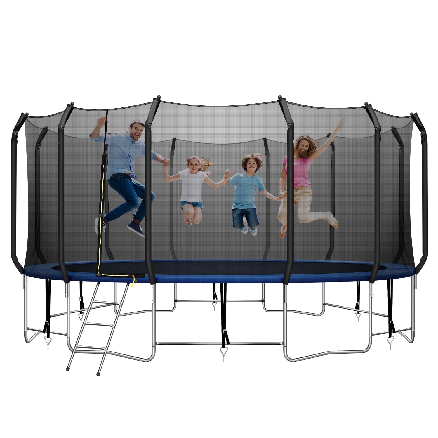 Outdoor 16FT Trampoline Bounce Jump Safety Enclosure Net W/Spring Pad Ladder 