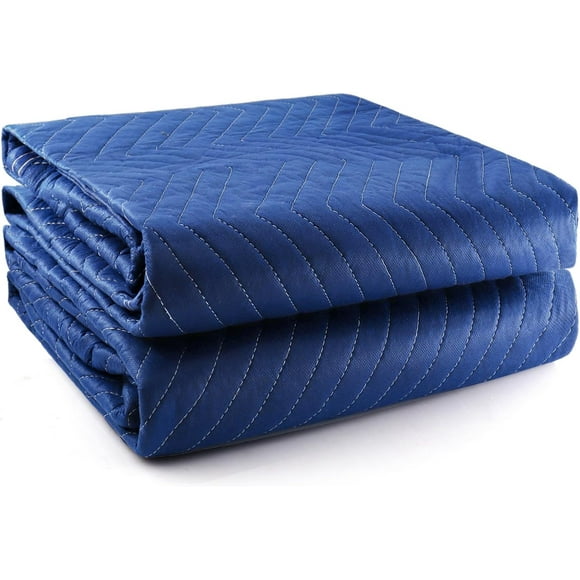 PinesC 2 Pack Moving Blankets 40''x72''Heavy Duty Packing Blankets for Protecting Furniture Moves Storage, Professional Quilted Shipping Furniture Pads Navy (Blue)