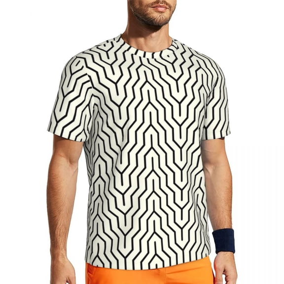 T Shirt For Men Abstract Nordic Pattern T-Shirt Man Optikool White Vintage Gym Quick-drying Summer T