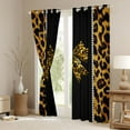 thumbnail image 3 of Feelyou Leopard Print Bowknot Black Out Curtains, Brown Cheetah Polkadots Curtains Pack of 2 (42x63 Each), Teens Kids Boys Girls Bedroom Curtains, Living Room Curtains Decor, 3 of 6