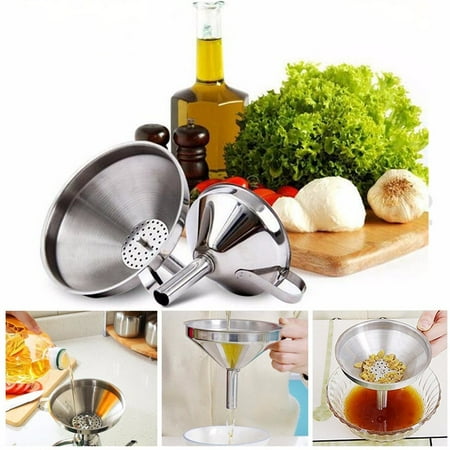 Crystal Wine Funnel - Kitchen Stainless Steel Wine Oil Coffee Funnel Strainer