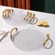 thumbnail image 2 of Bandeja Redonda Transparente de Acrílico para Servir, Bandeja Decorativa para Tocador de Baño con Manejar Dorado para Mesa de Centro, Oficina A, 2 of 6