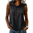 thumbnail image 3 of Women's Sleeveless Hoodie, Awwp Women's Sleeveless Hooded Tank Top Black Breathable Tank Top L, 3 of 4