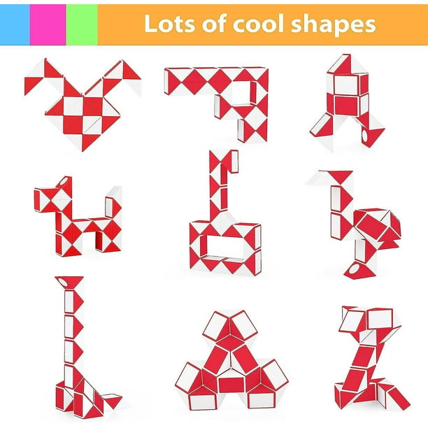 Serpiente Magica Serpiente Magica 24 Segmentos Blanco Rojo Twist Puzzle Toys 3D Magic Snake Puzzle Cube Juguetes Educativos para Ninos y Adultos Walmart en linea