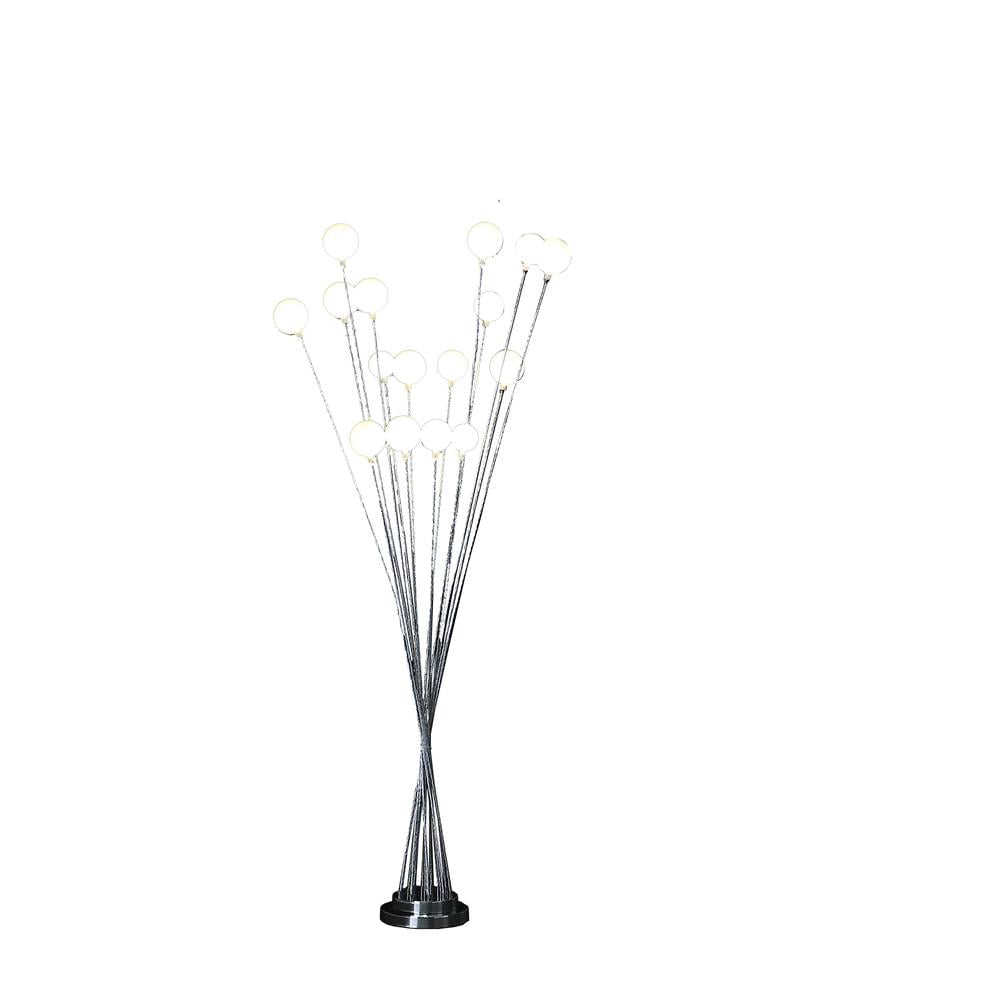 Ore International 16-Light Acrylic Globe Aluminun Led Chrysanthe Silver Chrome Metal Floor Lamp
