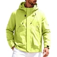 thumbnail image 2 of Husipze Rain Jacket Men Lightweight Waterproof Raincoat Zip Up Windbreaker Athletic Coats with Hood Mens Casual Jacket for Outdoor Sports Green S, 2 of 6