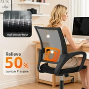 BestOffice Ergonomic Home Office Chair, Adjustable Lumbar Support and Height, with Arms, Black