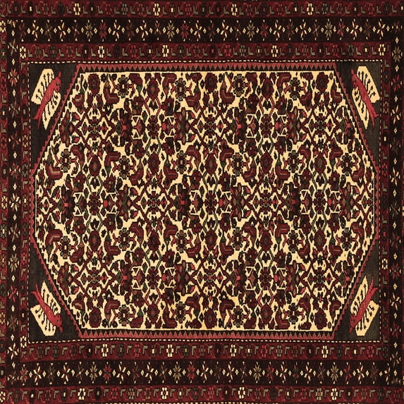 Ahgly Company Indoor Square Persian Brown Traditional Area Rugs, 6' Square