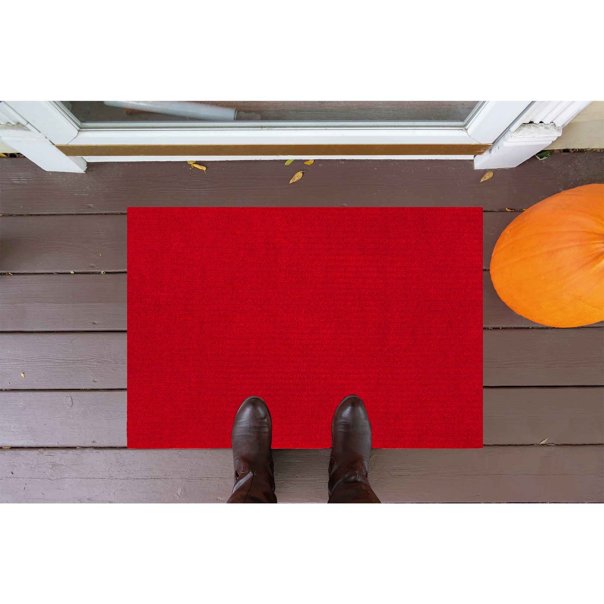 Scrabe Rib Waterproof Non-Slip Rubberback Ribbed Red Indoor/Outdoor Utility Rug Ottomanson Rug Size: Runner 2' x 22