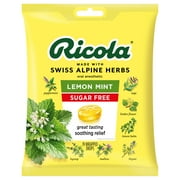 Ricola Sugar Free Lemon Mint Throat Drops, Refreshing Throat Relief & Oral Anesthetic, 19 Count