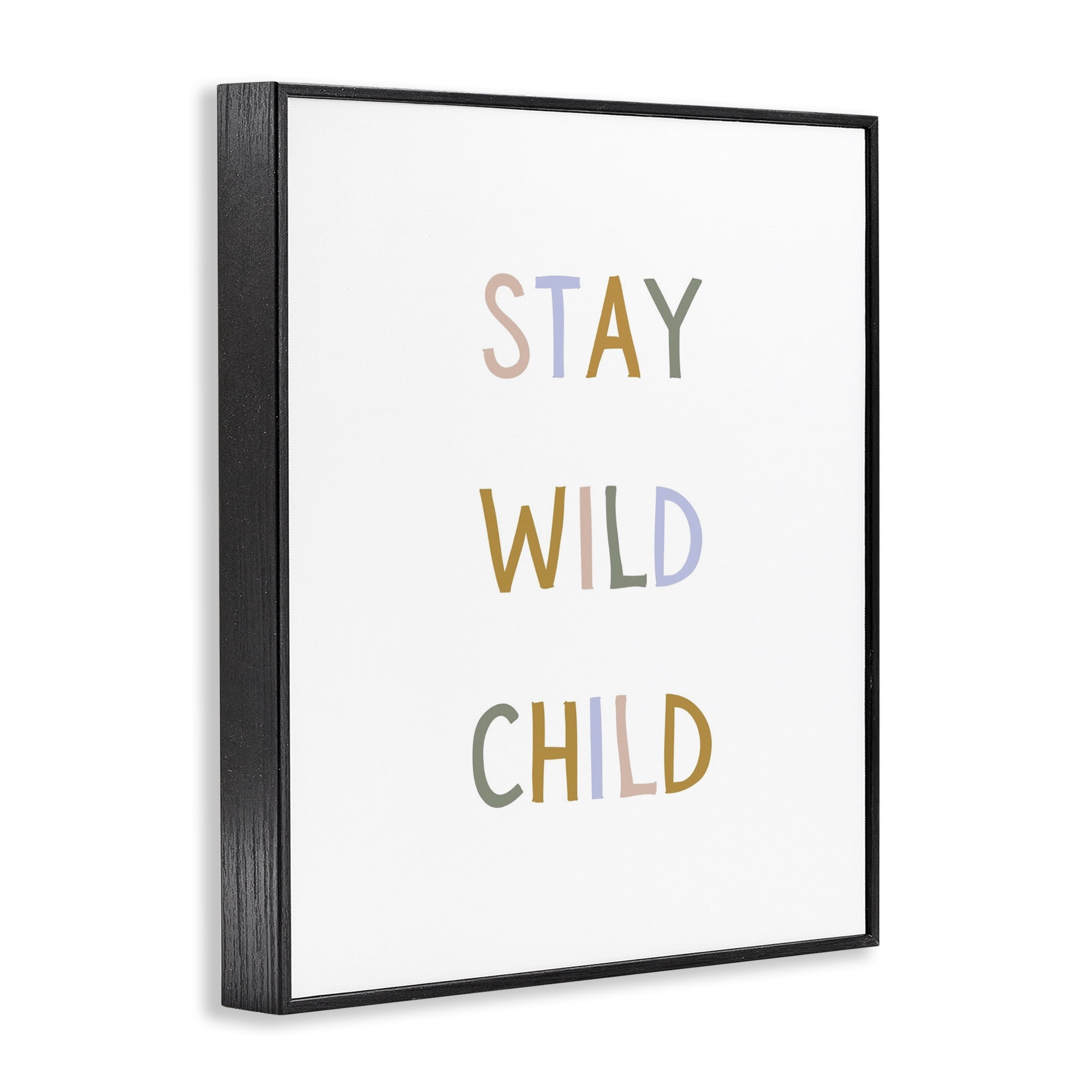 Stupell Industries Stay Wild Child Black Framed Giclee Art, design by Katie Griggs