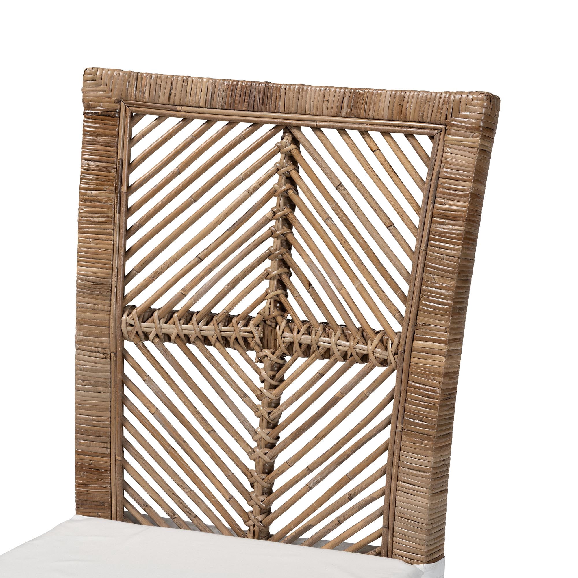 bali & pari Laluna Rattan BOHO Dining Chair, Greywashed