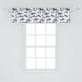 thumbnail image 2 of Ambesonne Nautical Valance Pack of 2, Underwater Shark Sketch, 54"X12", Dark Indigo and White, 2 of 4