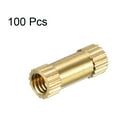 thumbnail image 3 of Unique Bargains M3 x 10mm(L) x 4mm(OD) Female Thread Brass Knurled Threaded Insert Embedment Nuts, 100 Pcs, 3 of 3