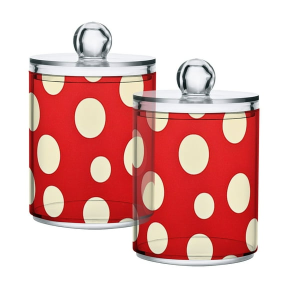 High-value clear storage jars keep life organized and within reach! Red Polka Dot Pattern