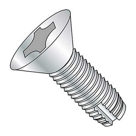 

Steel Thread Cutting Screw Zinc Plated 82 Degree Flat Head Phillips Drive Type 1 #10-24 Thread Size 1 Length (Pack of 100)
