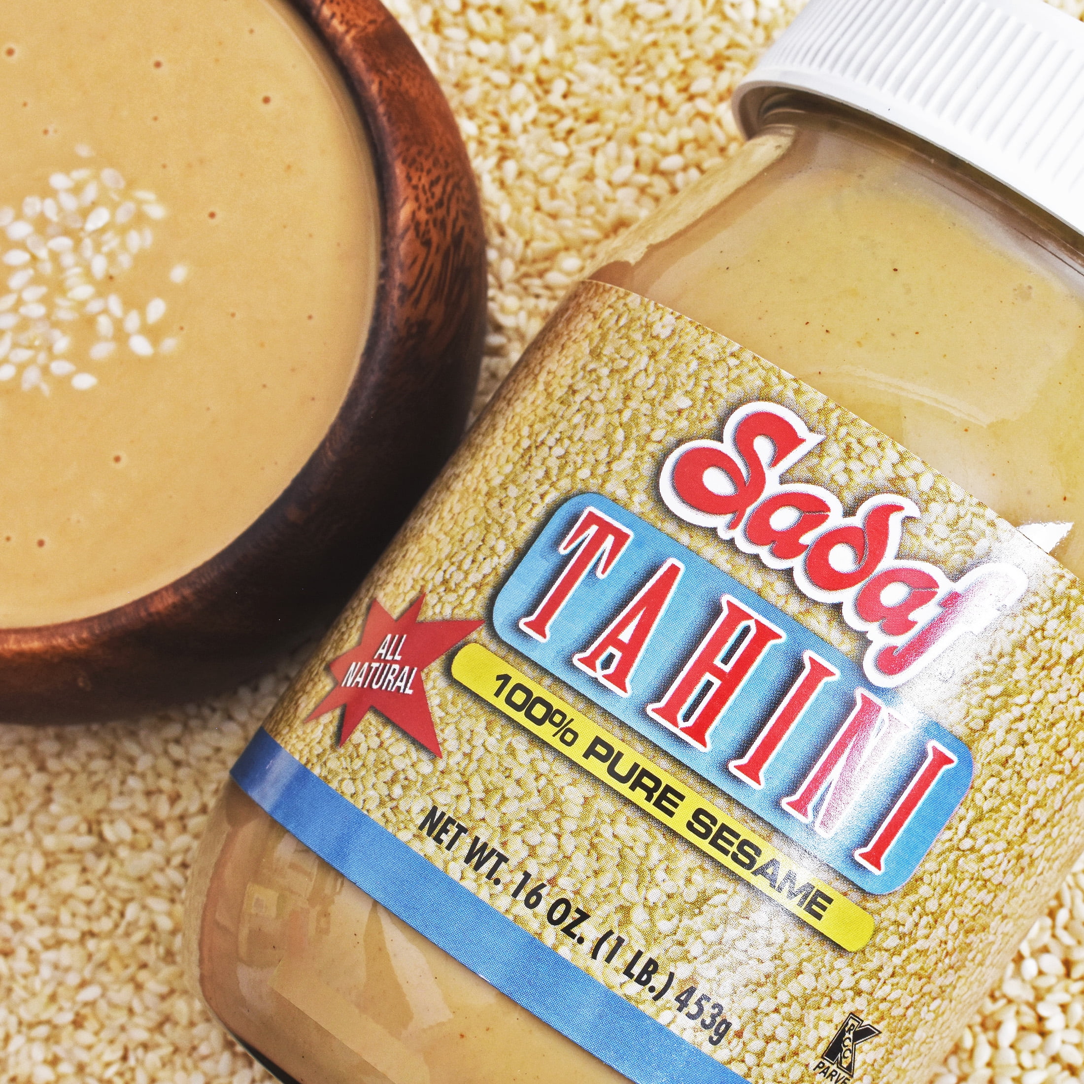 (6 pack) Sadaf Pure Sesame Tahini Sauce, 16 oz Jar