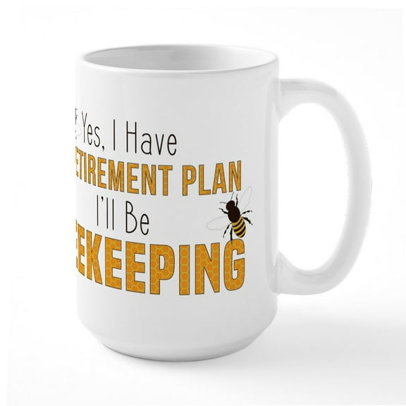 CafePress - Beekeeper Retirement - 15 oz Ceramic Large White Novelty Mug