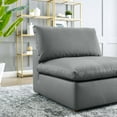 thumbnail image 5 of Sofa Middle Chair, Faux Vegan Leather, Grey Gray, Modern Contemporary Urban Design, Living Lounge Room Hotel Lobby Hospitality, 5 of 8