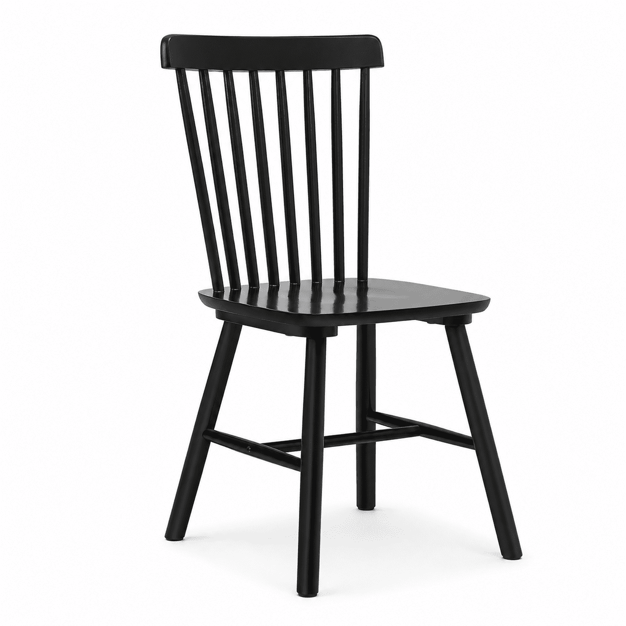 Fancrou Farmhouse Windsor Dining Chairs Set of 4, Spindle Back Wood Chairs for Kitchen and Living Room, Country Style Restaurant Seating, Black